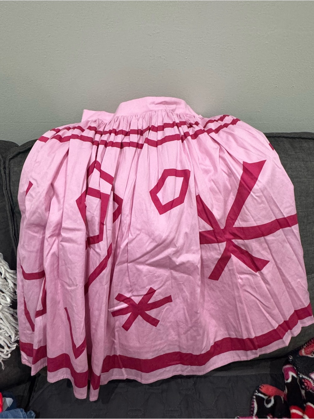 The Dress Shop Pink Patterned Full A-Line Skirt NWT large